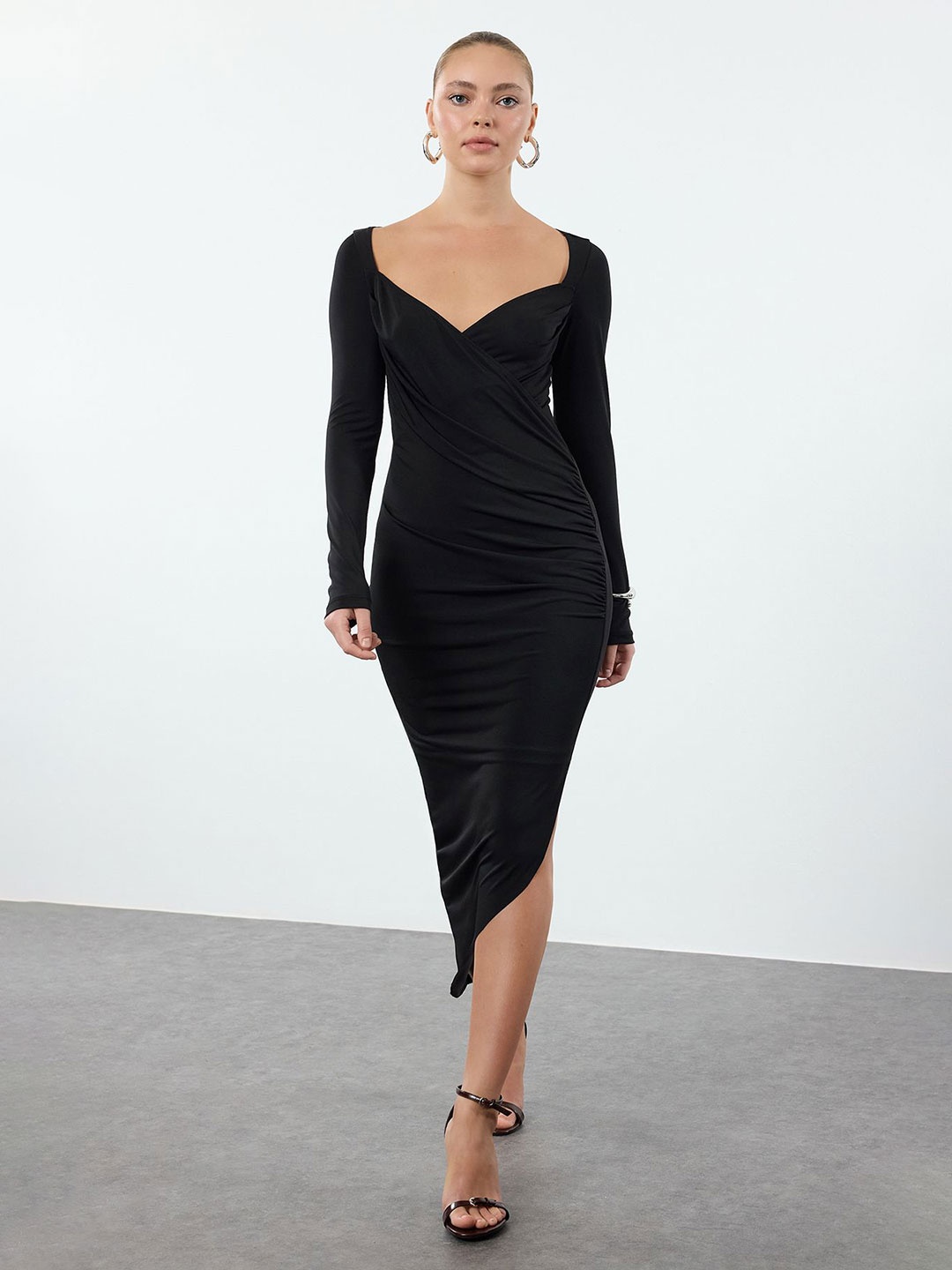 

Trendyol Bodycon Midi Dress, Na