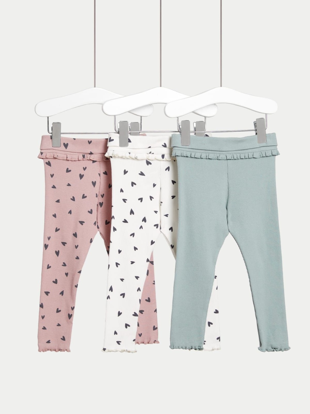 

Marks & Spencer Girls Pack Of 3 Printed Ankle-Length Leggings, Blue