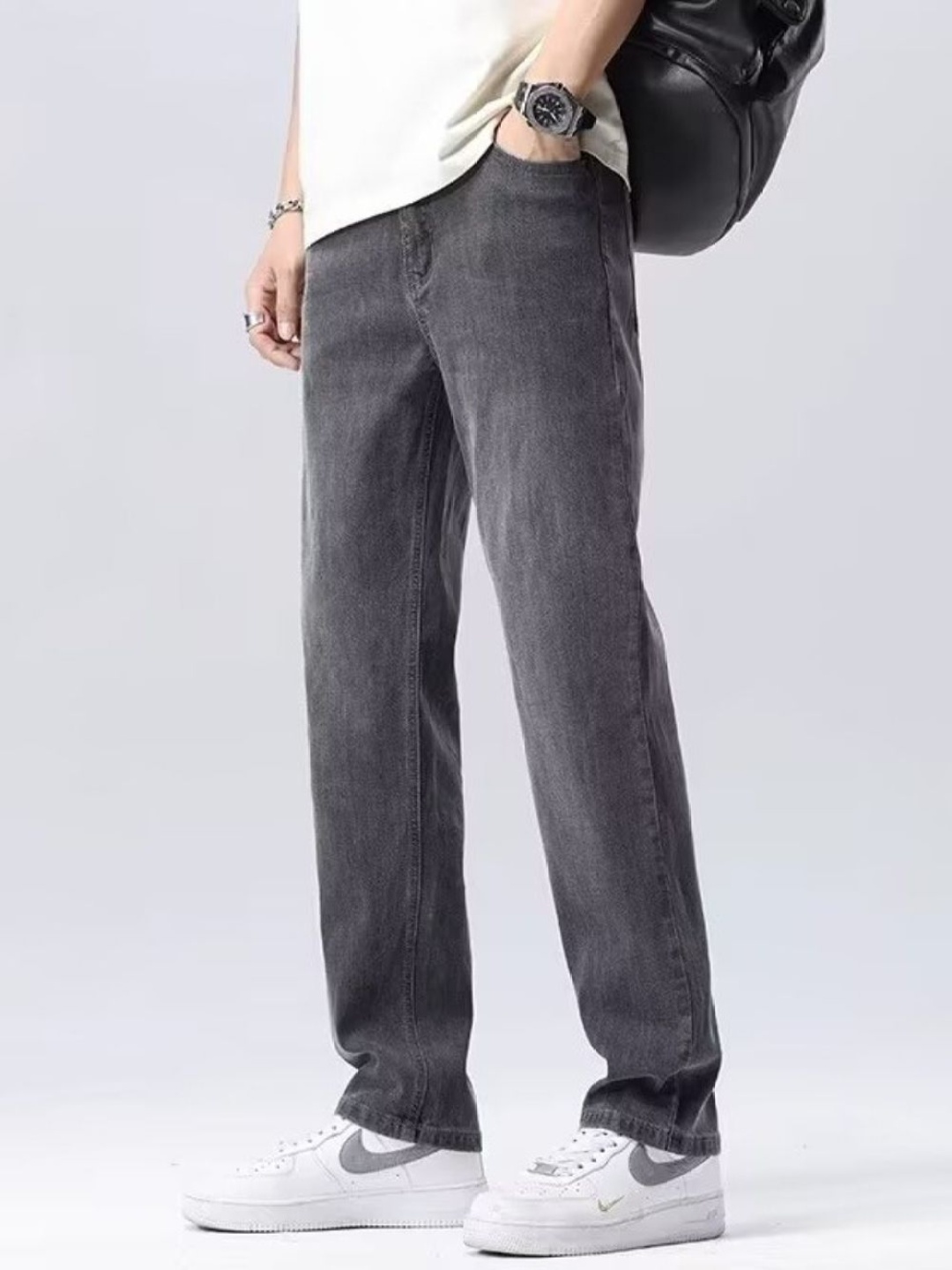 

StyleCast Men Cotton Light Fade Jeans, Black