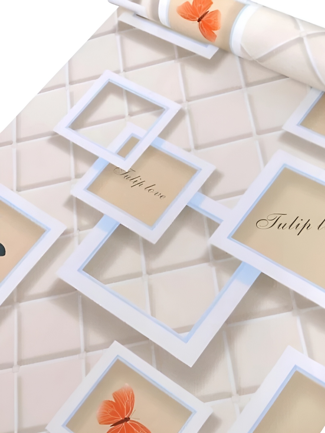 

ANNA CREATIONS Beige & White Printed Decorative Wallpaper