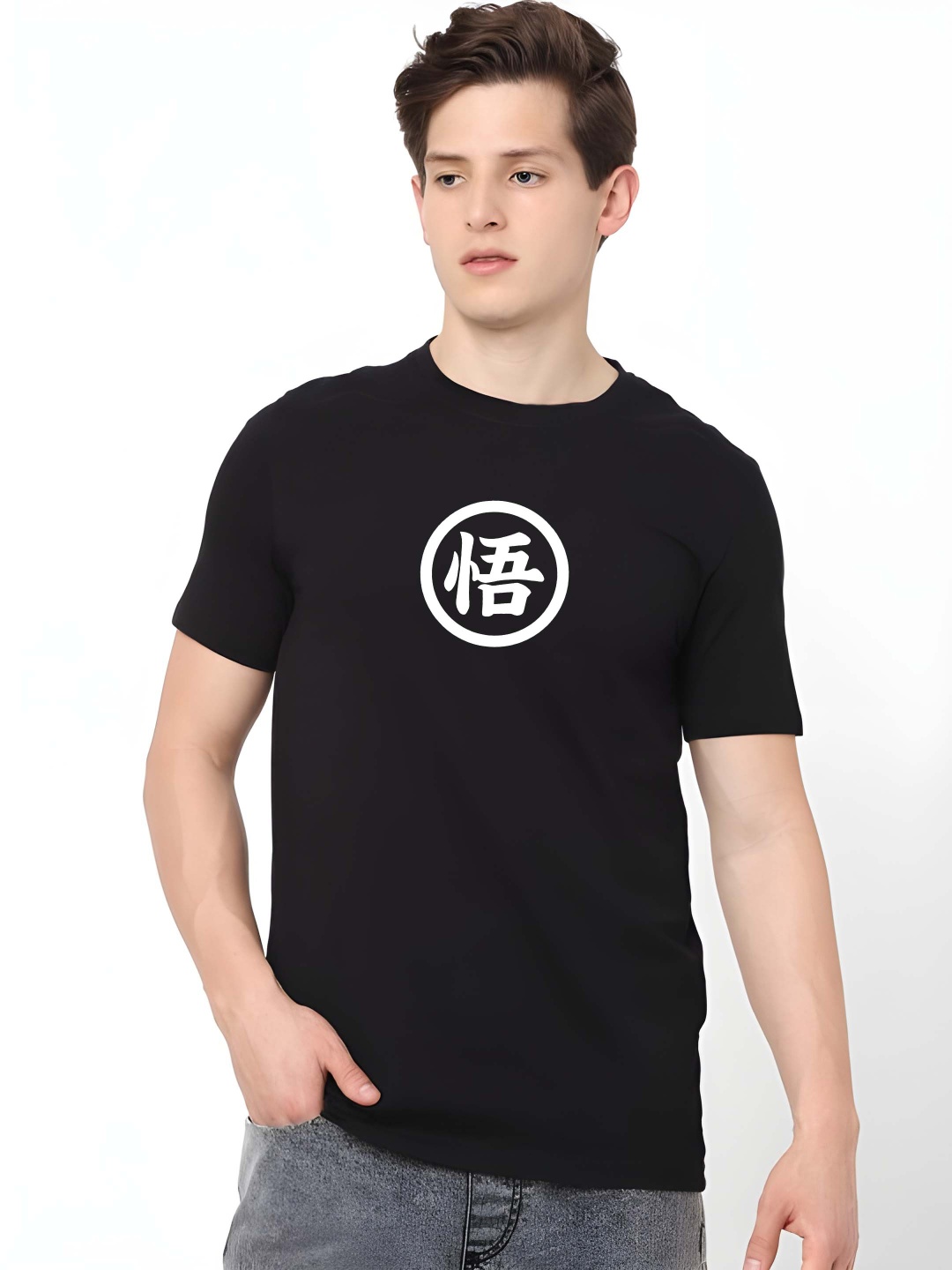 

Moda Rapido Men Dragon Ball Z Graphic Printed Round Neck Pure Cotton T-shirt, Black