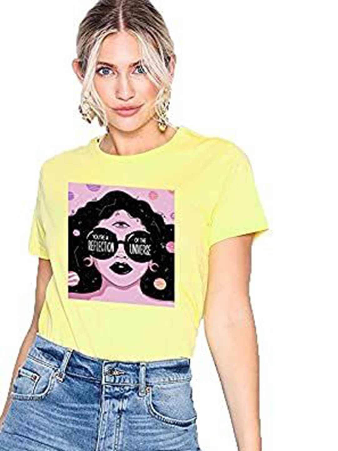 

VLAM Women Printed T-shirt, Yellow