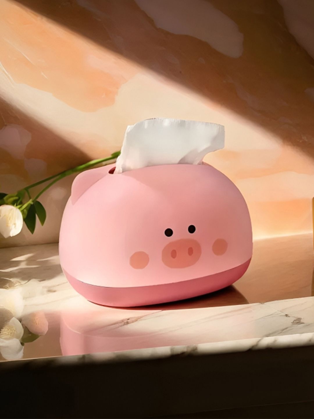 

DecorTwist Pink Cute Piggy Tissue Box Holder Dispenser