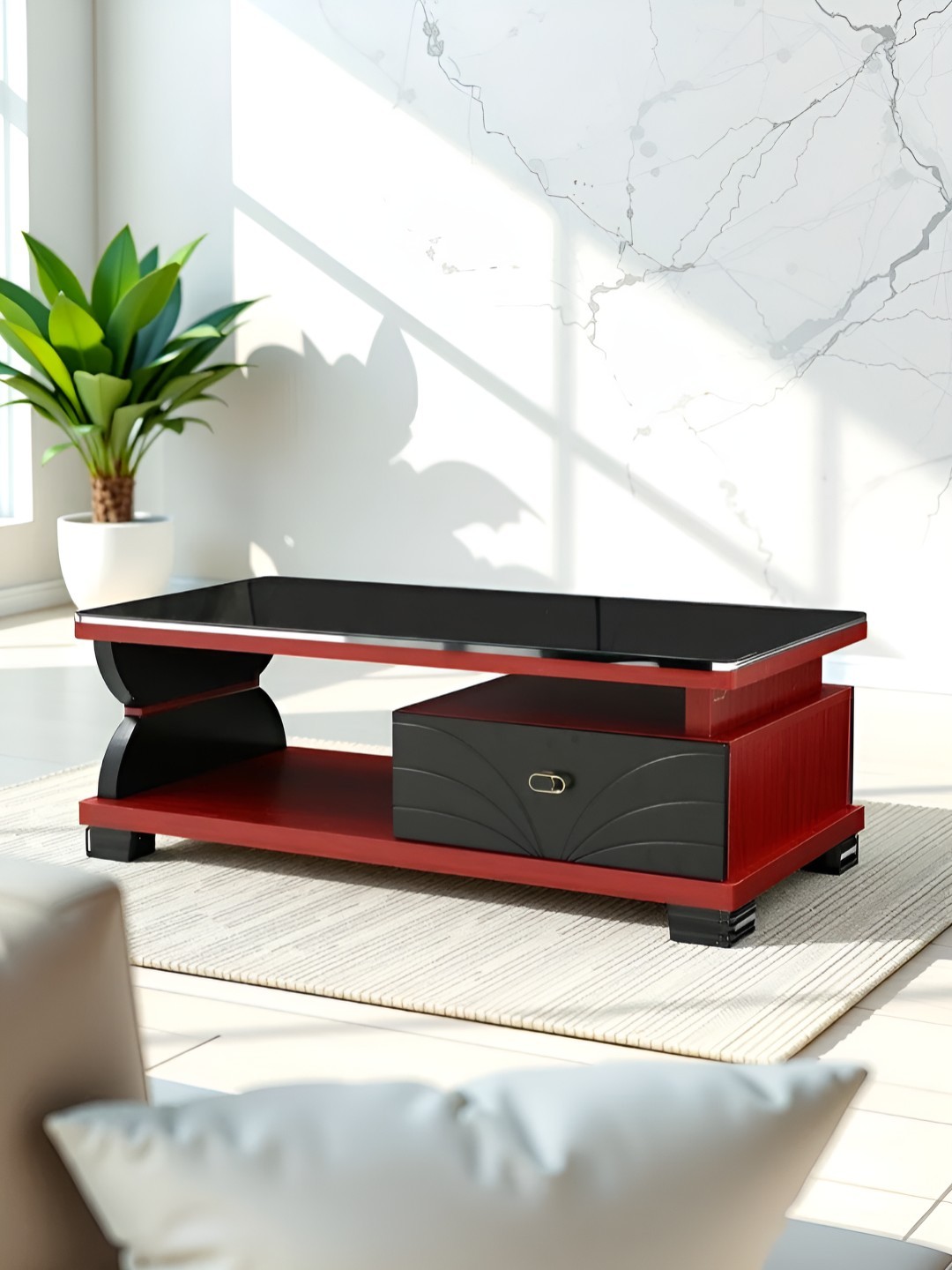 

Royaloak Brown New York American Tempered Glass Top Coffee Table