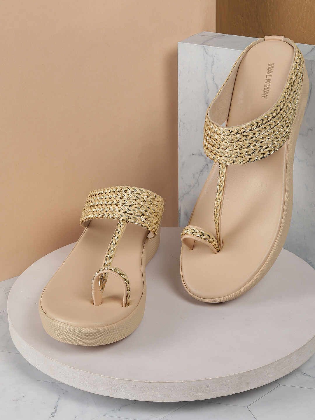 

WALKWAY by Metro Embellished Flatform with, Beige