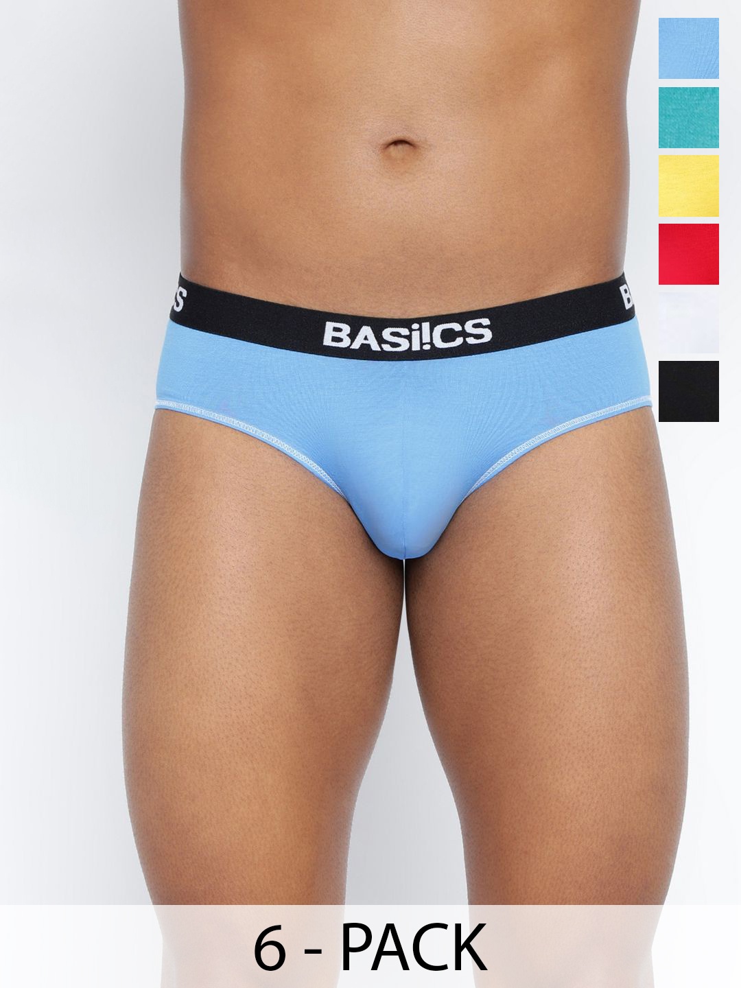 

BASIICS by La Intimo Pack Of 6 Basic Briefs - BCSBR040F0MC, Blue