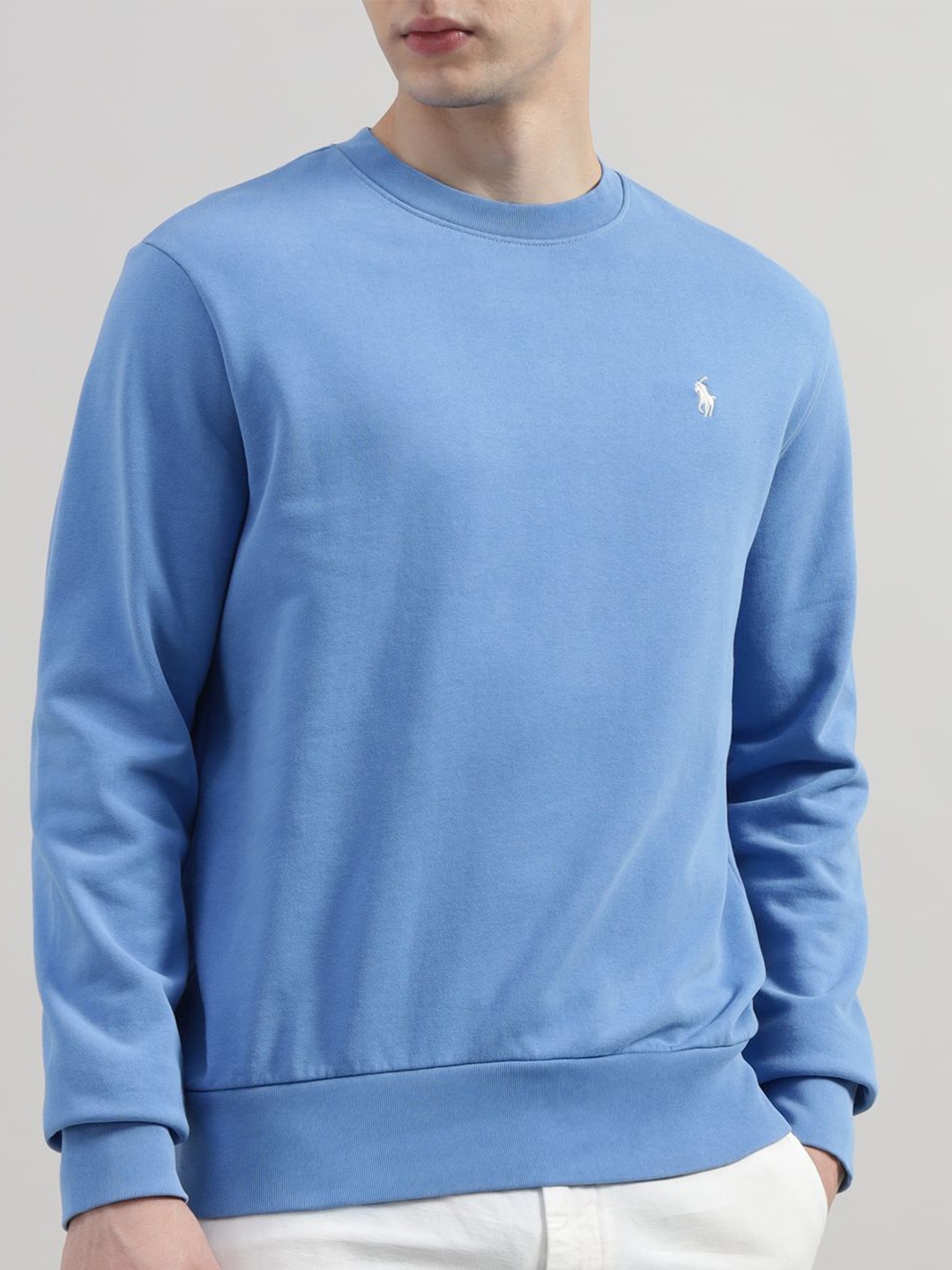 

Polo Ralph Lauren Round Neck Pure Cotton Loopback Sweatshirt, Blue