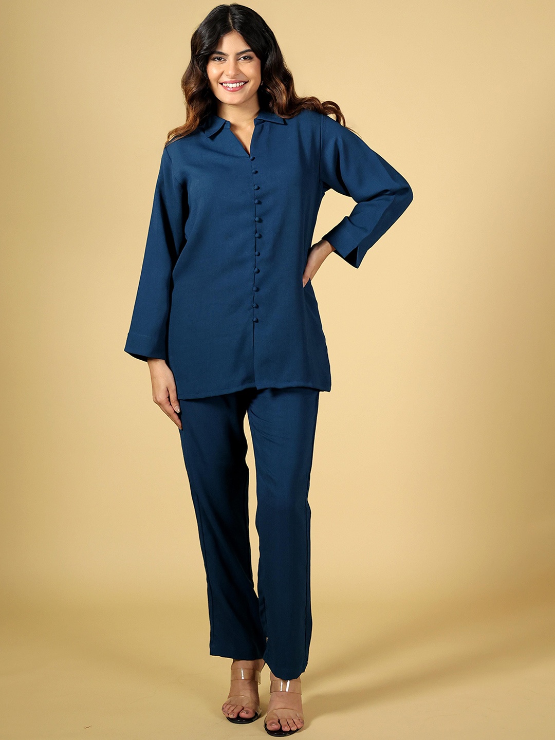 

BEOM Shirt Collar Tunic & Trouser, Teal