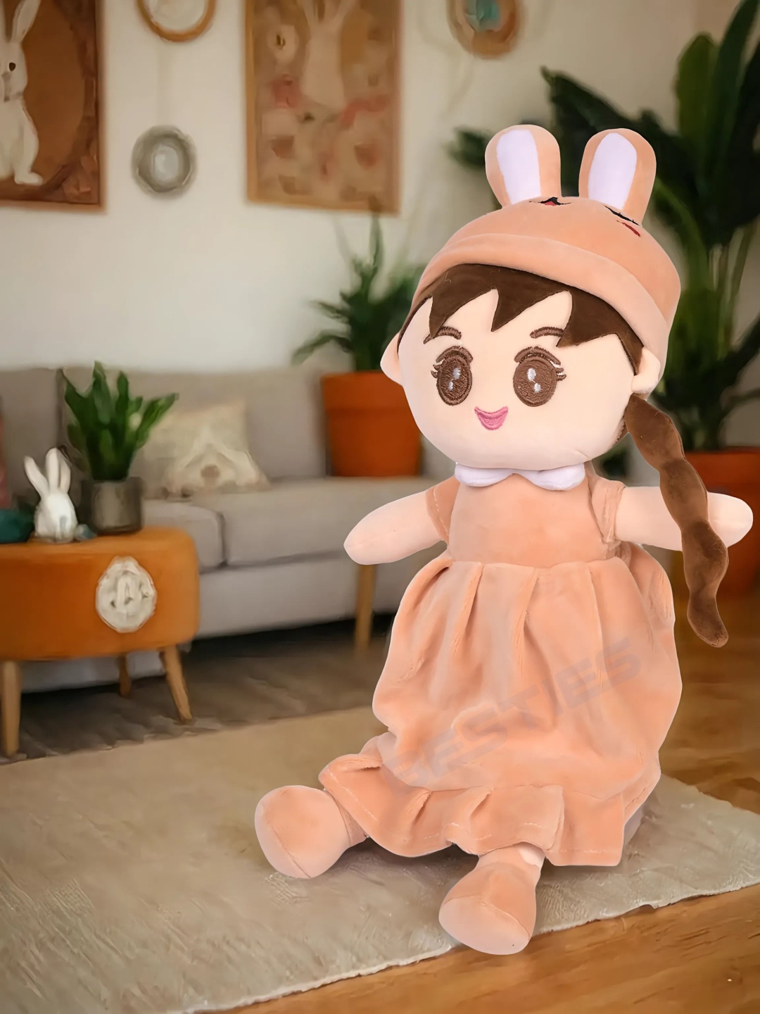 

BESTIES Microfibre Filled Non-Allergic Doll Soft Toys and Dolls, Brown