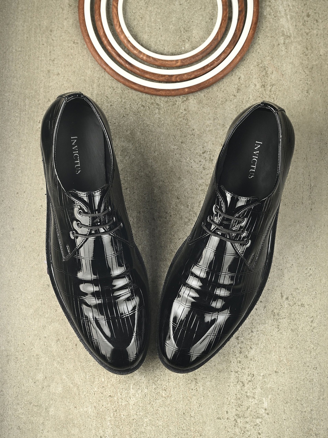 

Invictus Men Lace-Ups Formal Derbys Shoes, Black