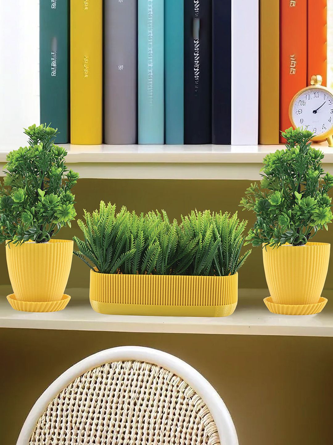

Kuber Industries Yellow 3 Pieces Artificial Plant
