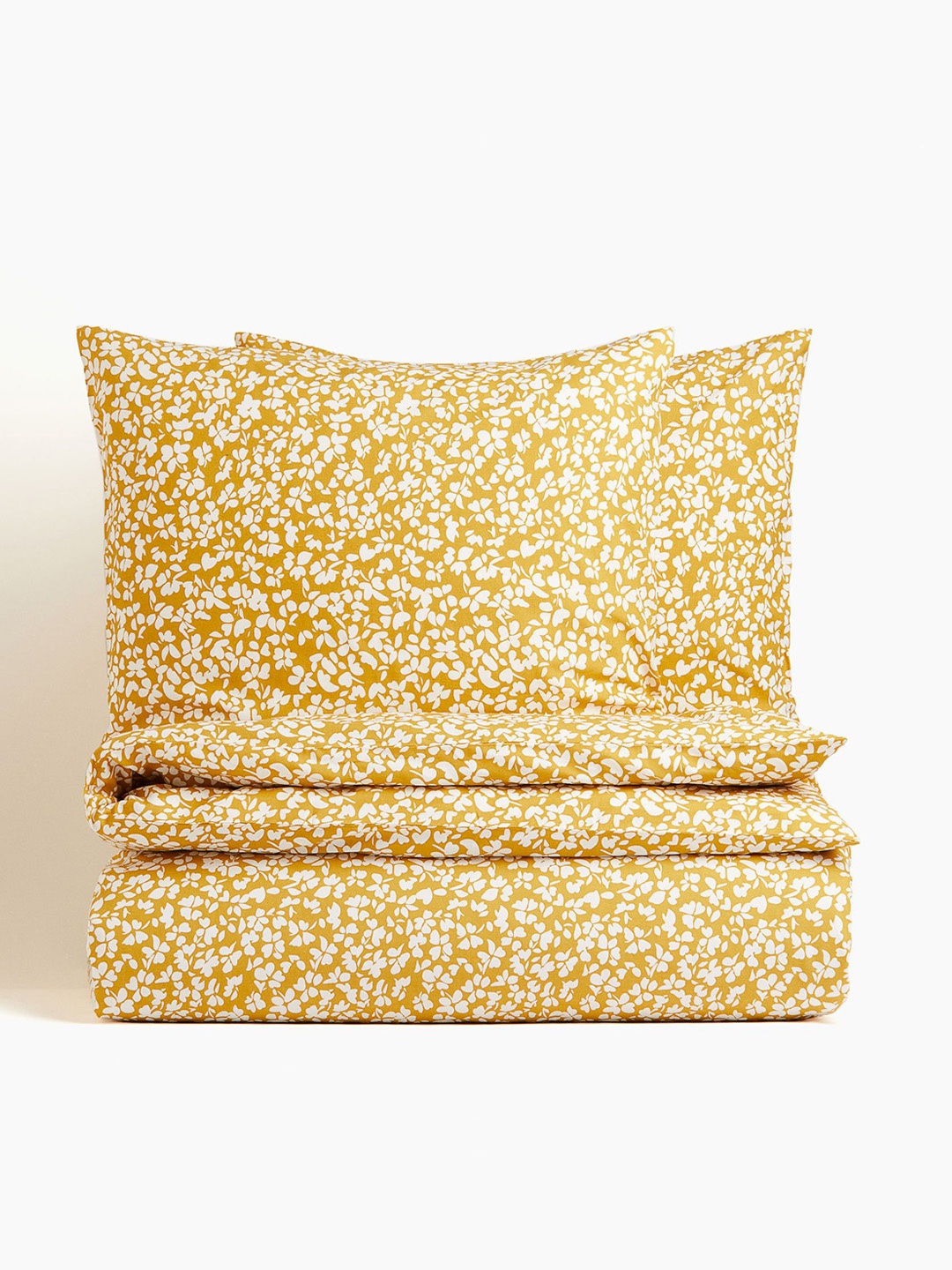 

H&M Double/King Size Cotton Duvet Cover Set, Yellow