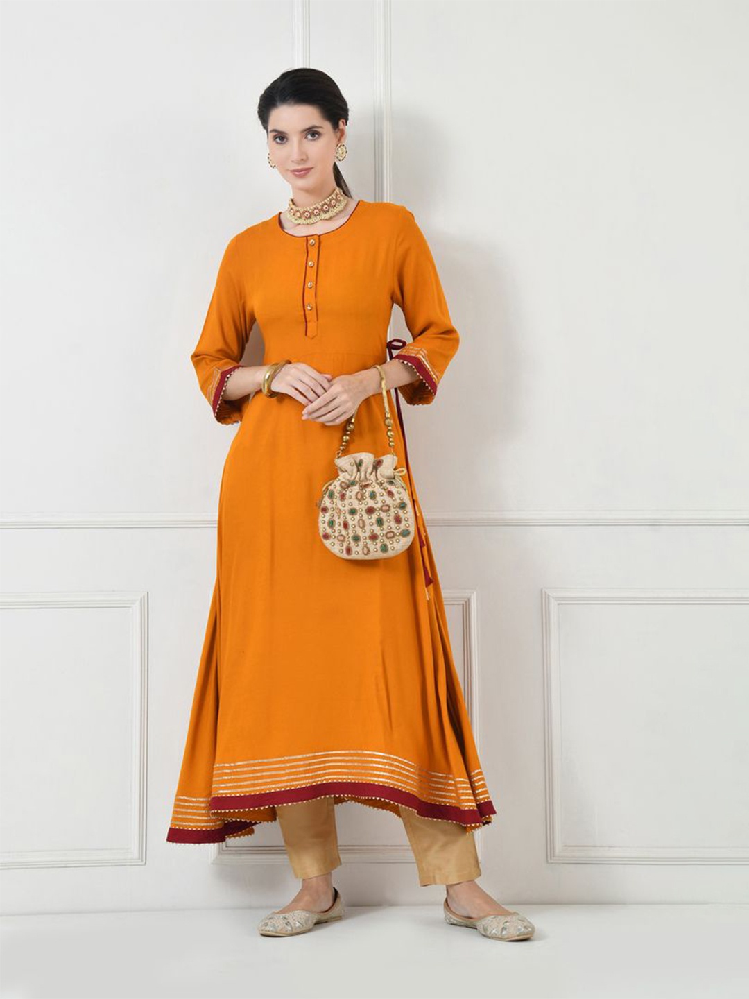 

TOLIKE A-Line Maxi Dress, Mustard