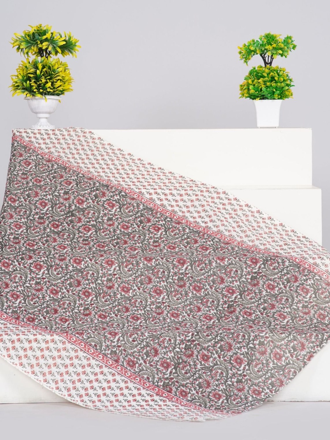 

KIAARON Printed Pure Cotton Unstitched Dress Material, Grey