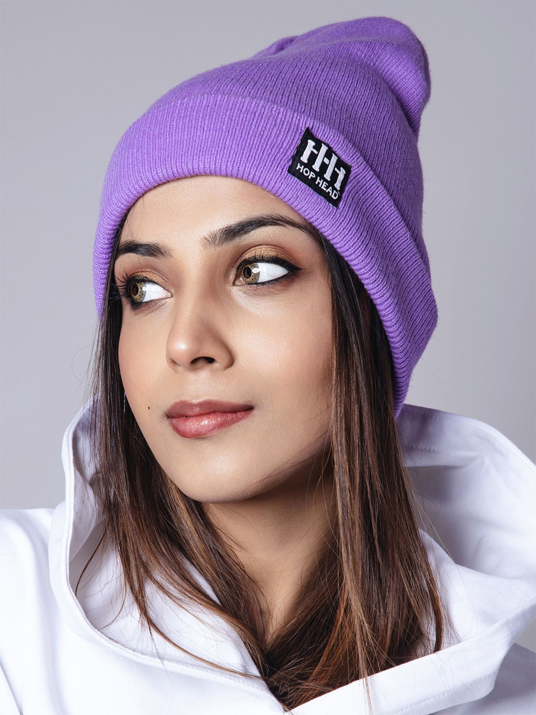 

HOP HEAD Men Woollen Beanie, Purple