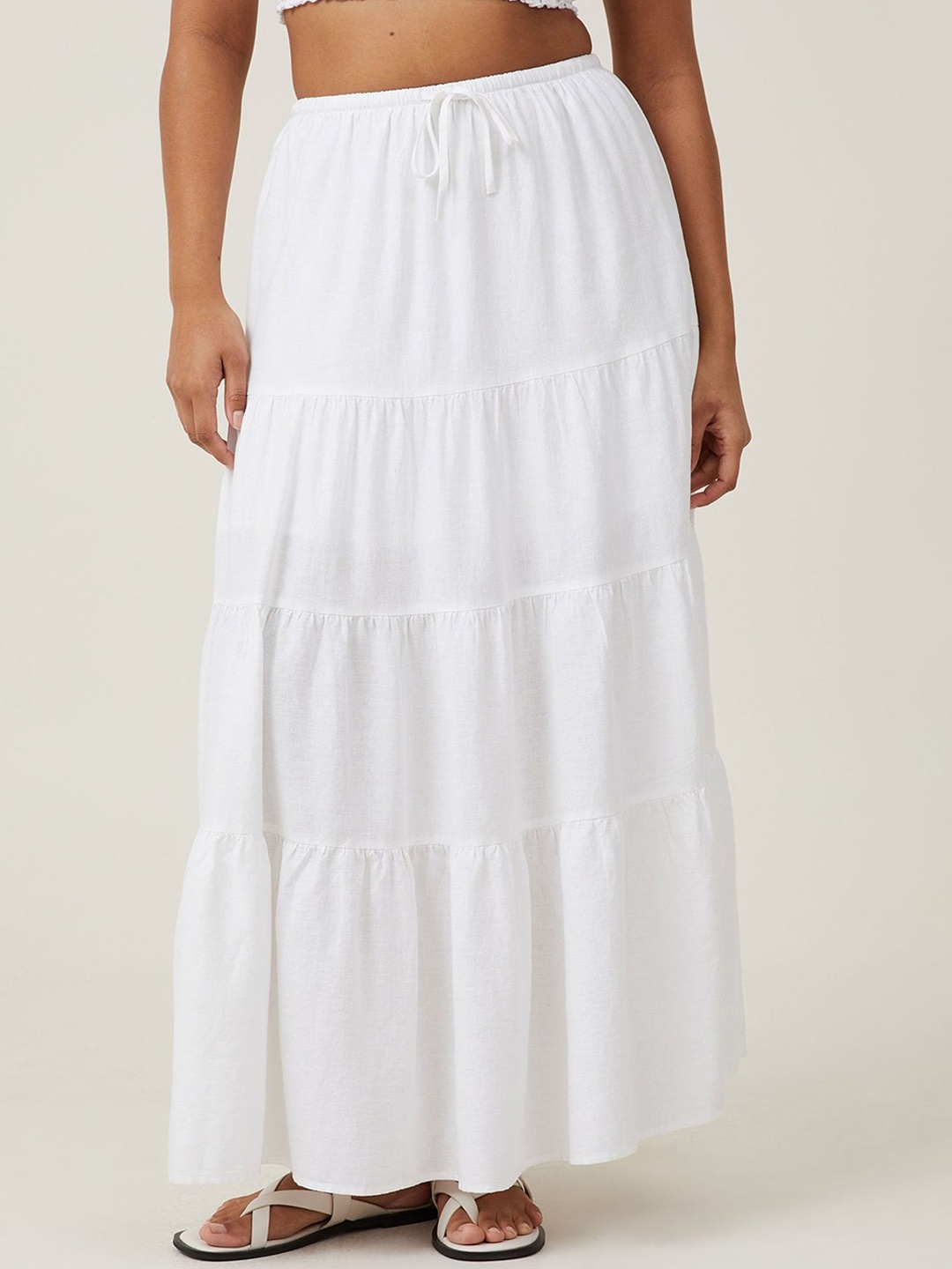 

StyleCast x Revolte Maxi Flared Skirt, White