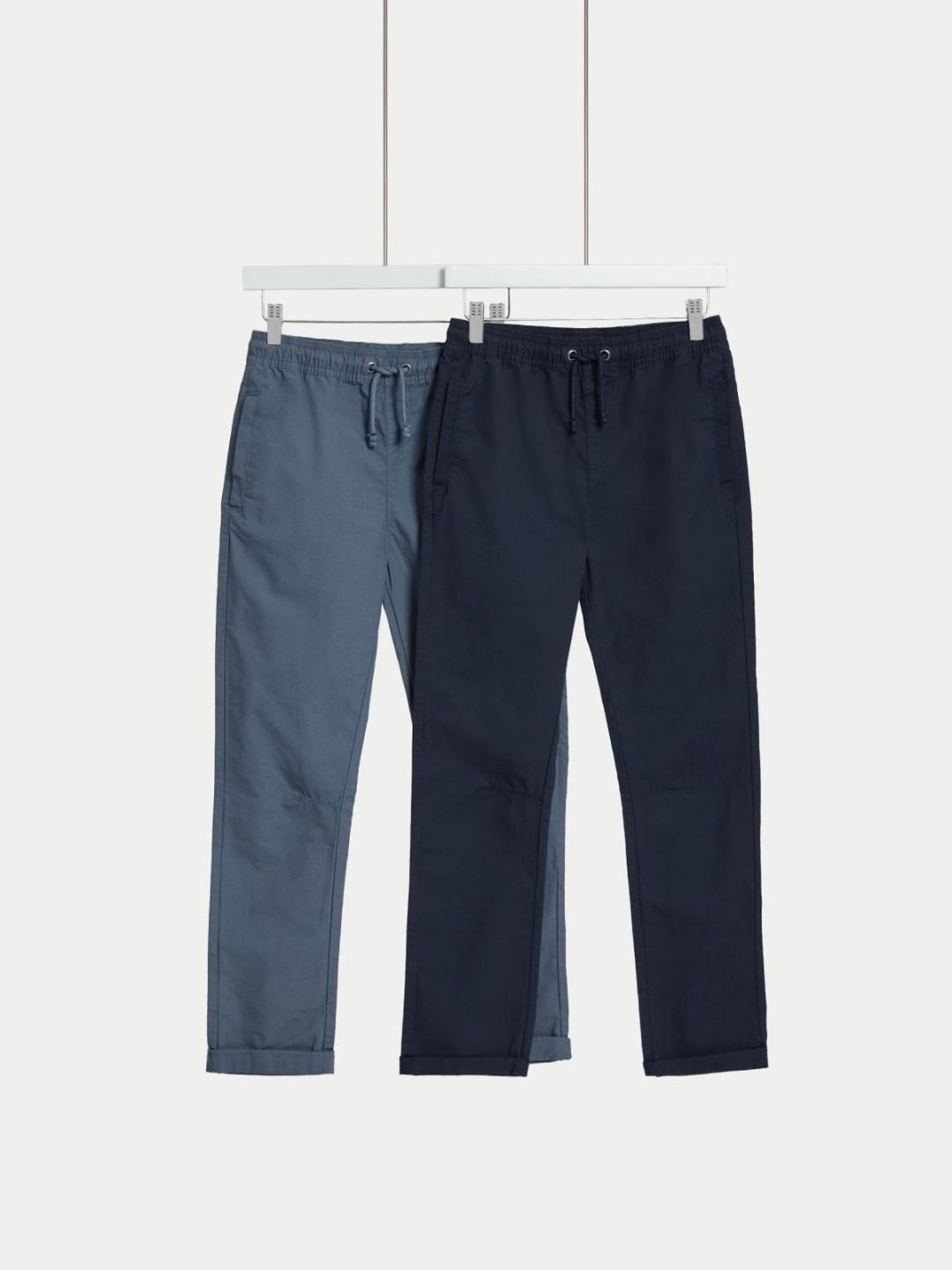 

Marks & Spencer Boys Pack Of 2 Pure Cotton Regular Fit Regular Trousers, Navy blue