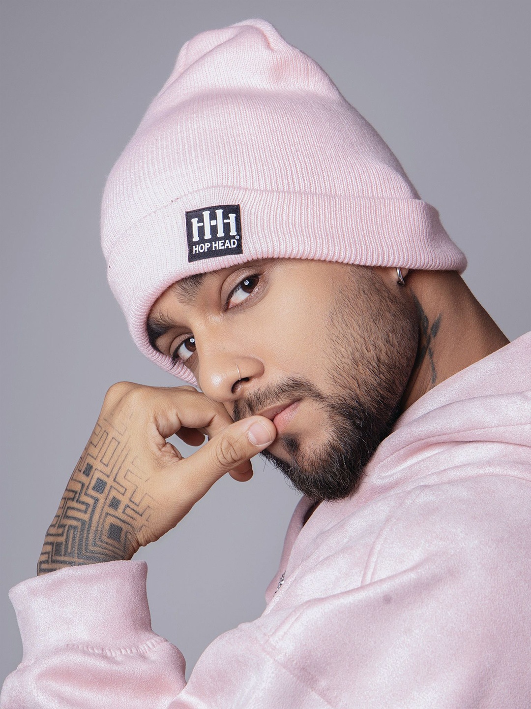 

HOP HEAD Men Woollen Beanie, Pink