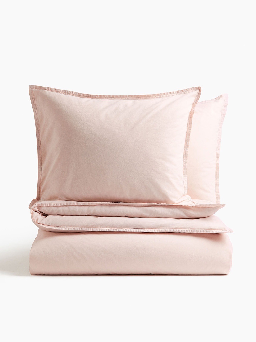 

H&M Washed Cotton Double/King Duvet Cover Set, Pink