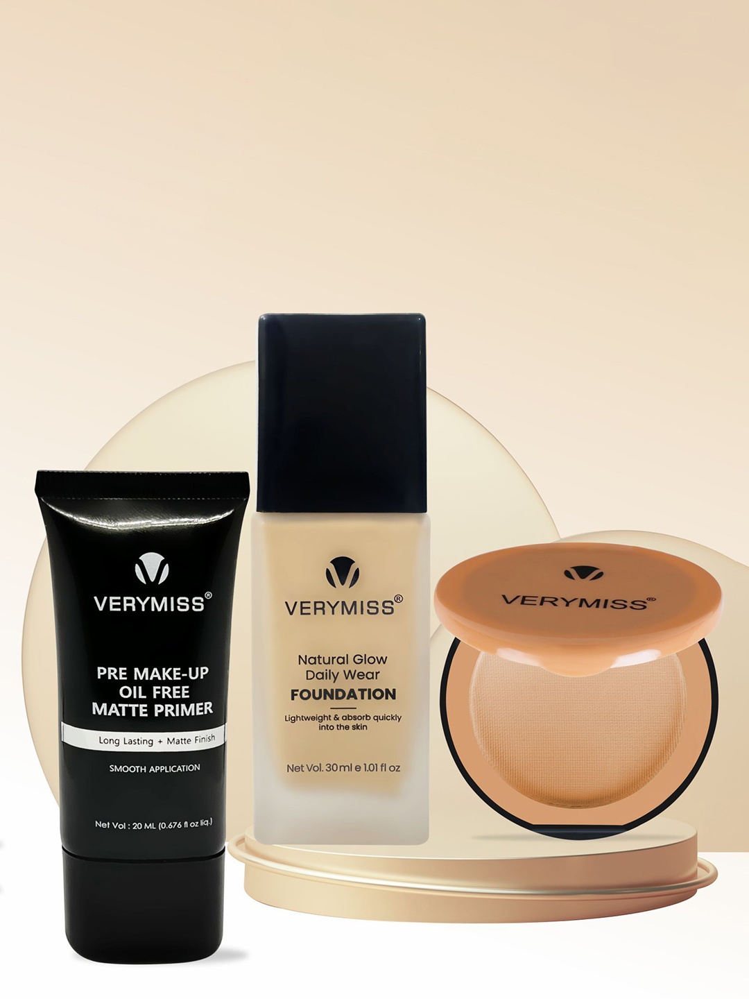 

Verymiss Best Selling Makeup Combo 1 - Foundation + Compact + Primer, Multi