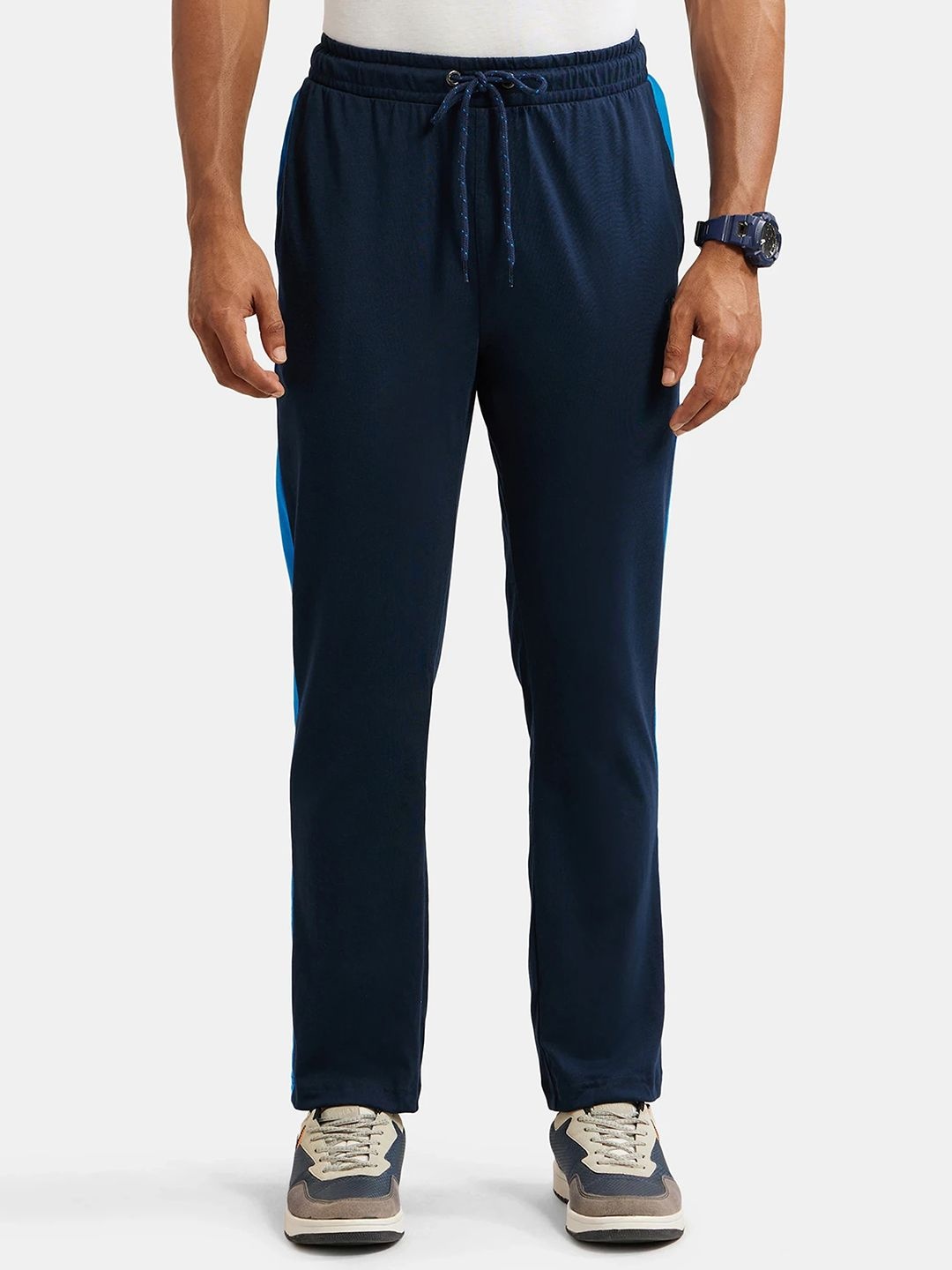 

Jockey Super Combed Cotton Rich Straight Fit Trackpant with Side and Back Pockets - 9508, Navy blue