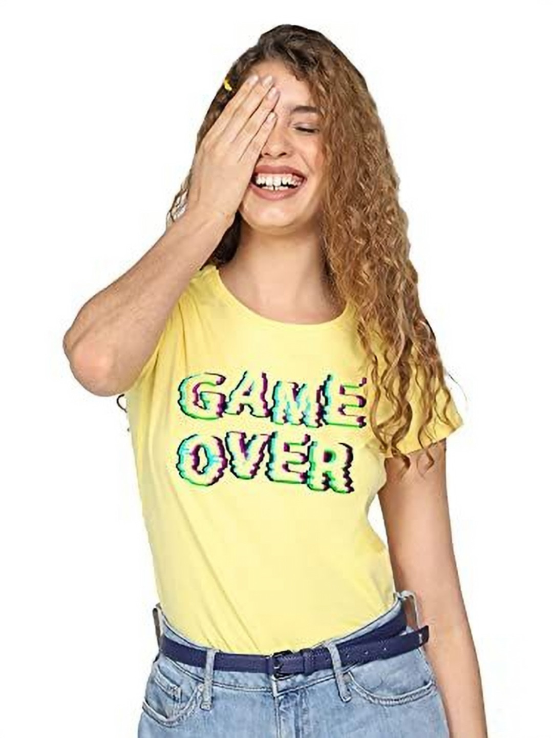 

VLAM Women Printed T-shirt, Yellow
