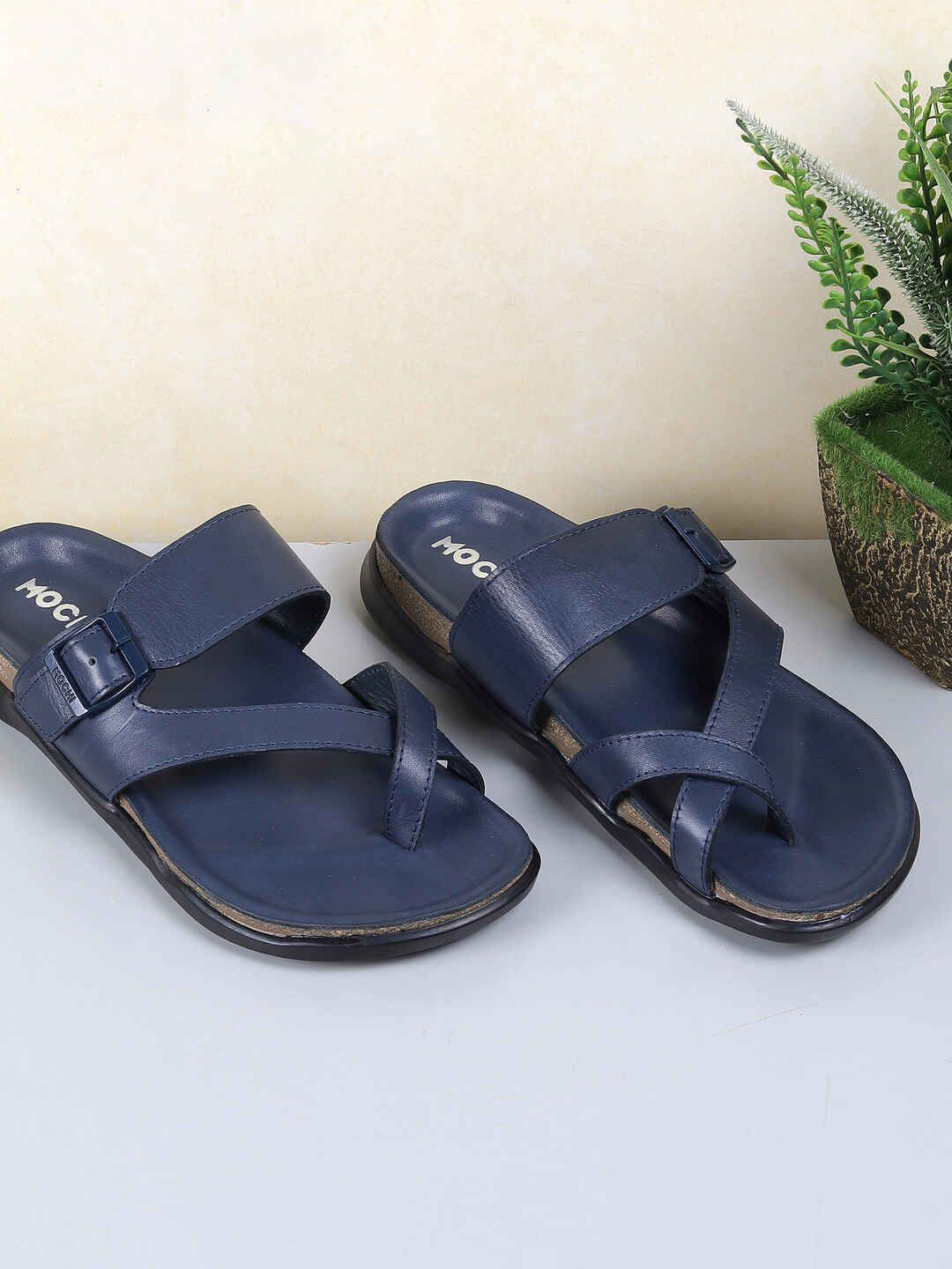 

Mochi Men Leather Comfort Sandals, Blue