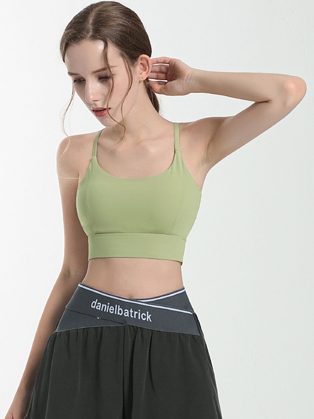 

LULU & SKY Women Full Coverage Lightly Padded Sports Bra, Green