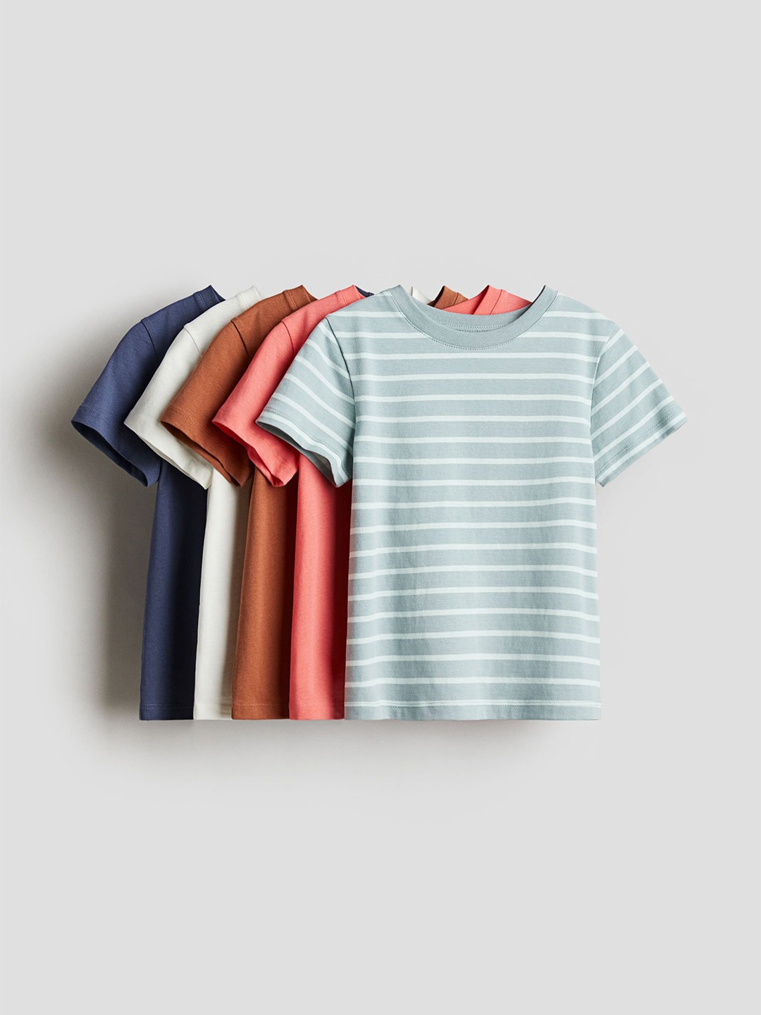 

H&M 5-Pack Cotton T-shirts, Sea green