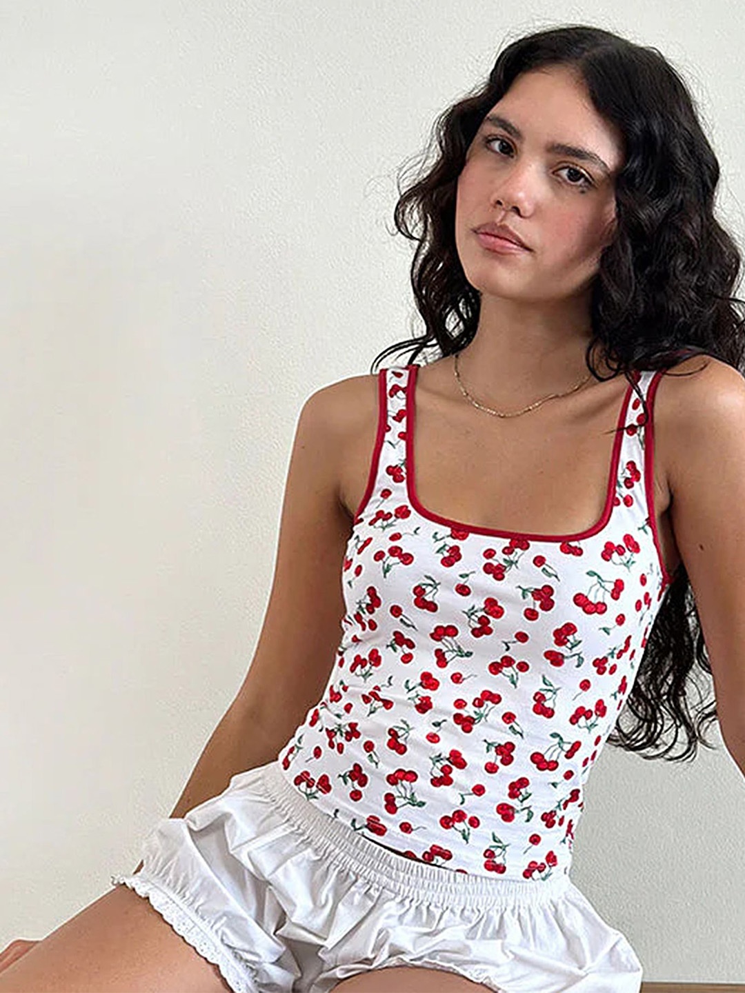 

LULU & SKY Women Floral Print Tank Top, White