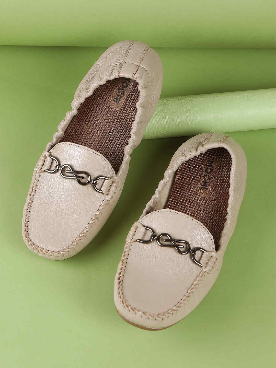 

Mochi Women Textured Leather Espadrilles, Beige