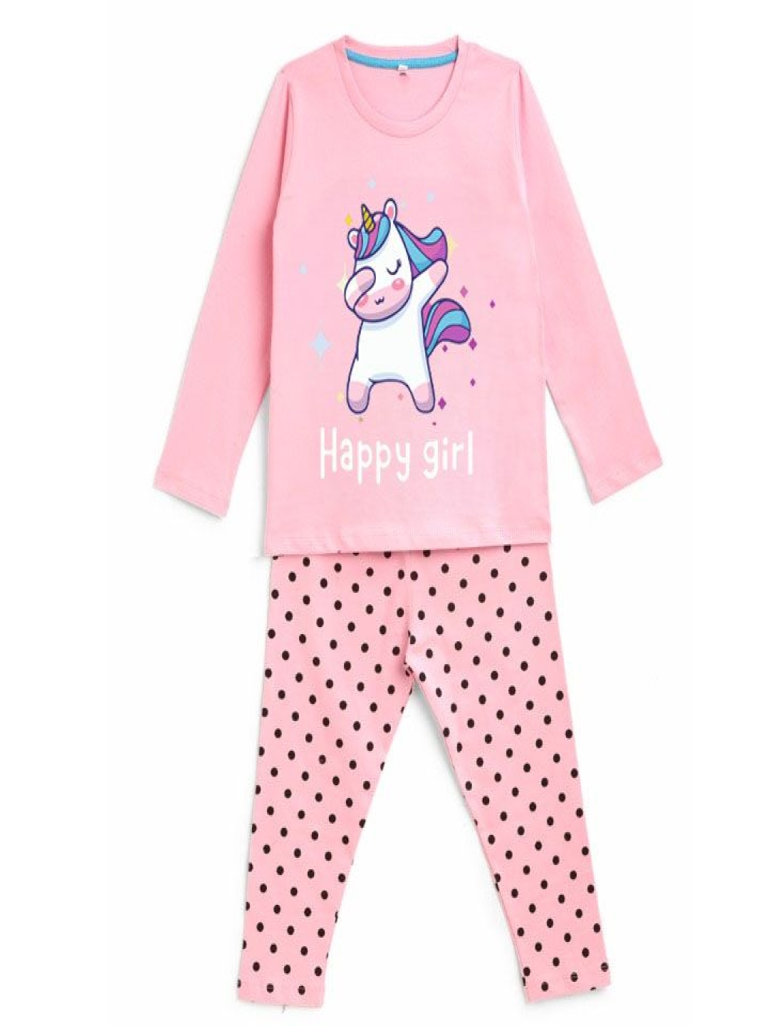 

YK Disney Girls Unicorn Printed Pure Cotton Night suit, Pink