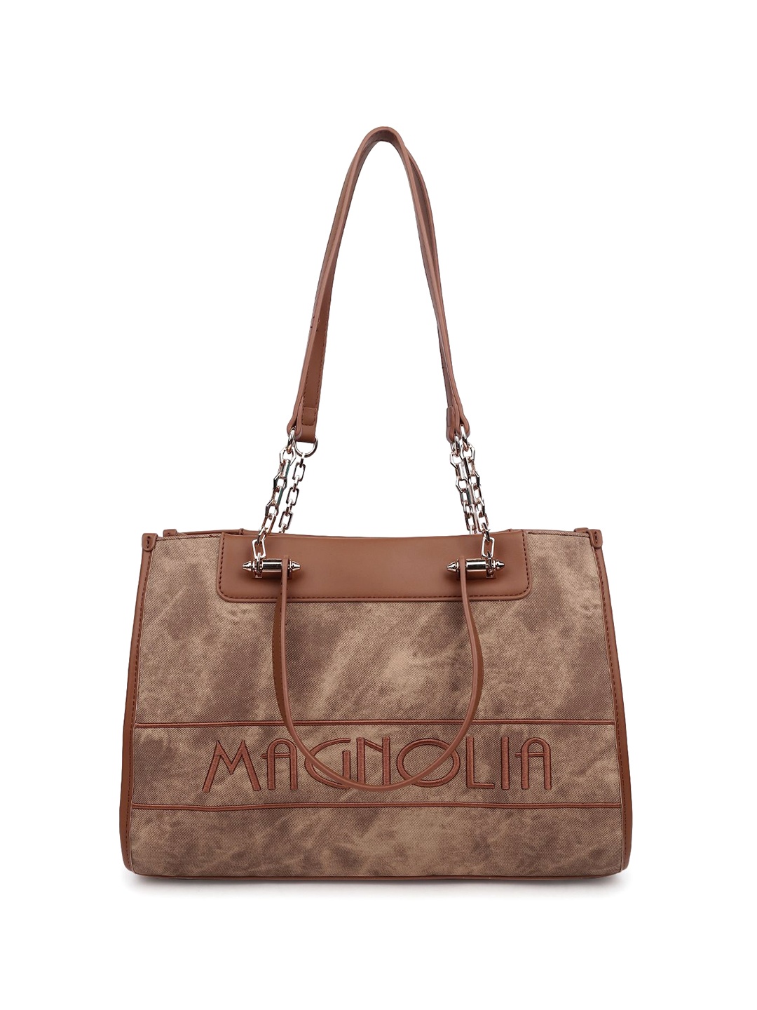 

MAGNOLIA Printed PU Shopper Shoulder Bag, Brown