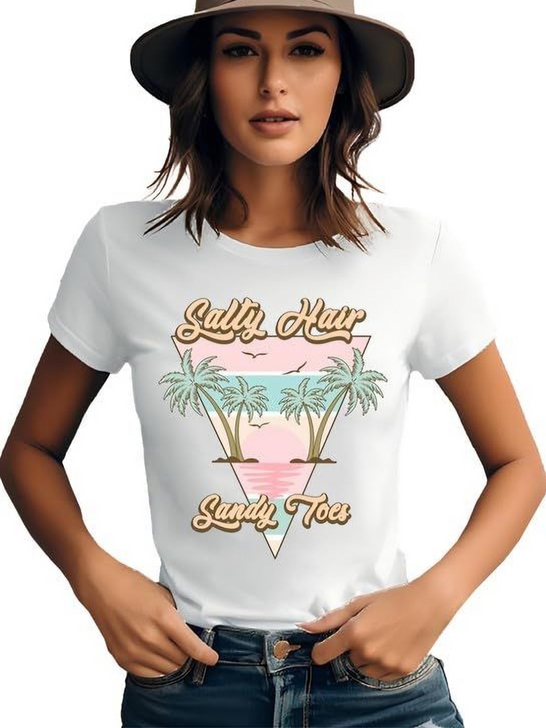 

VLAM Women Printed T-shirt, White