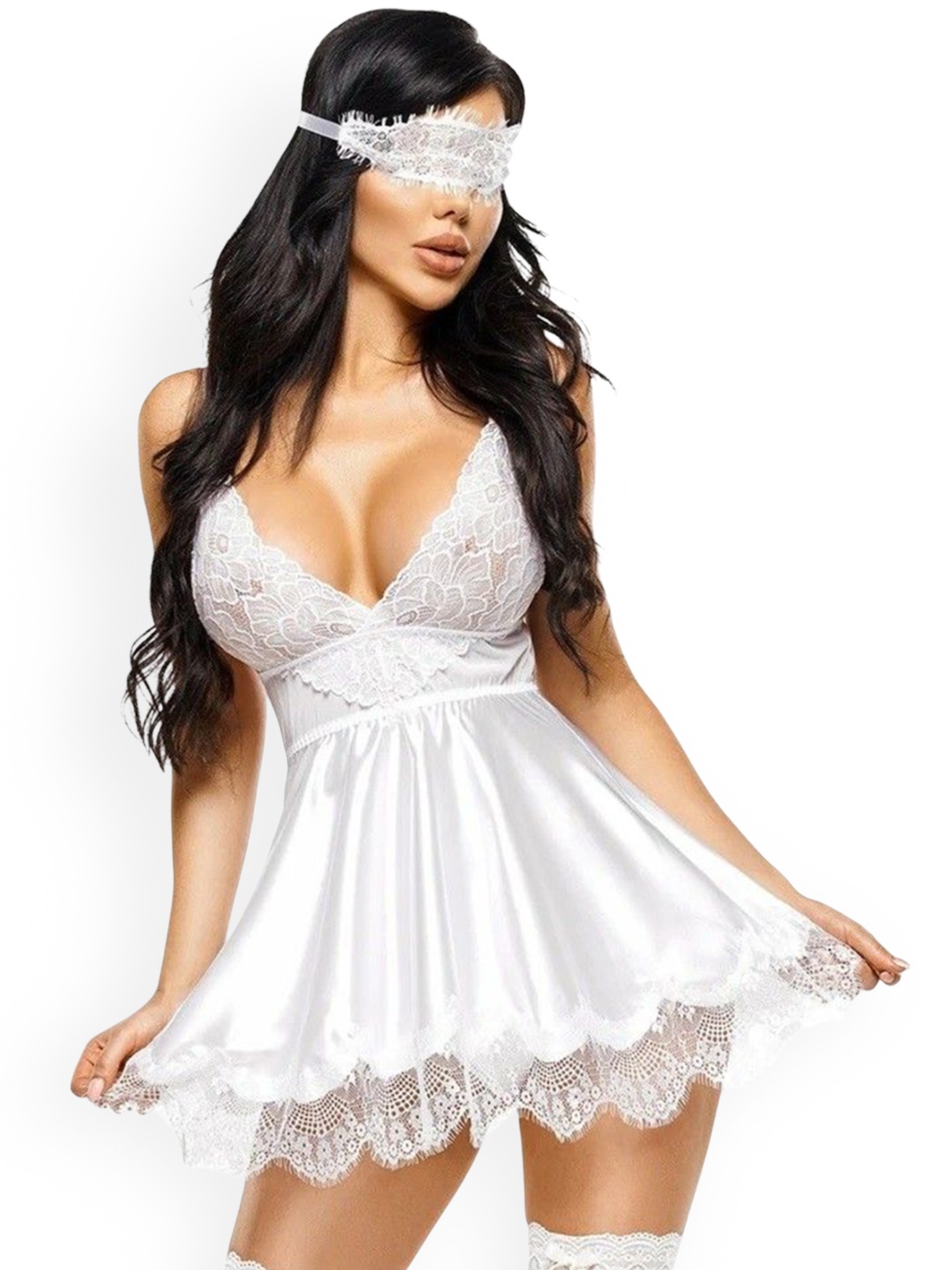 

SSoShHub Satin Baby Doll, White