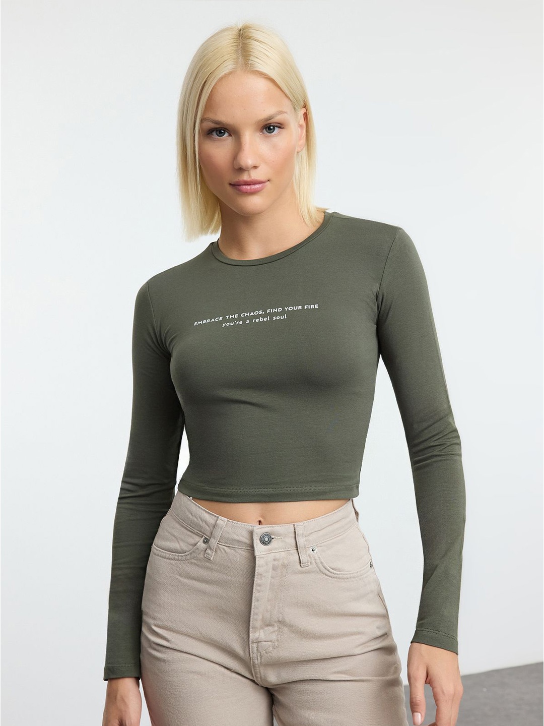 

Trendyol Cotton Crop Top, Na