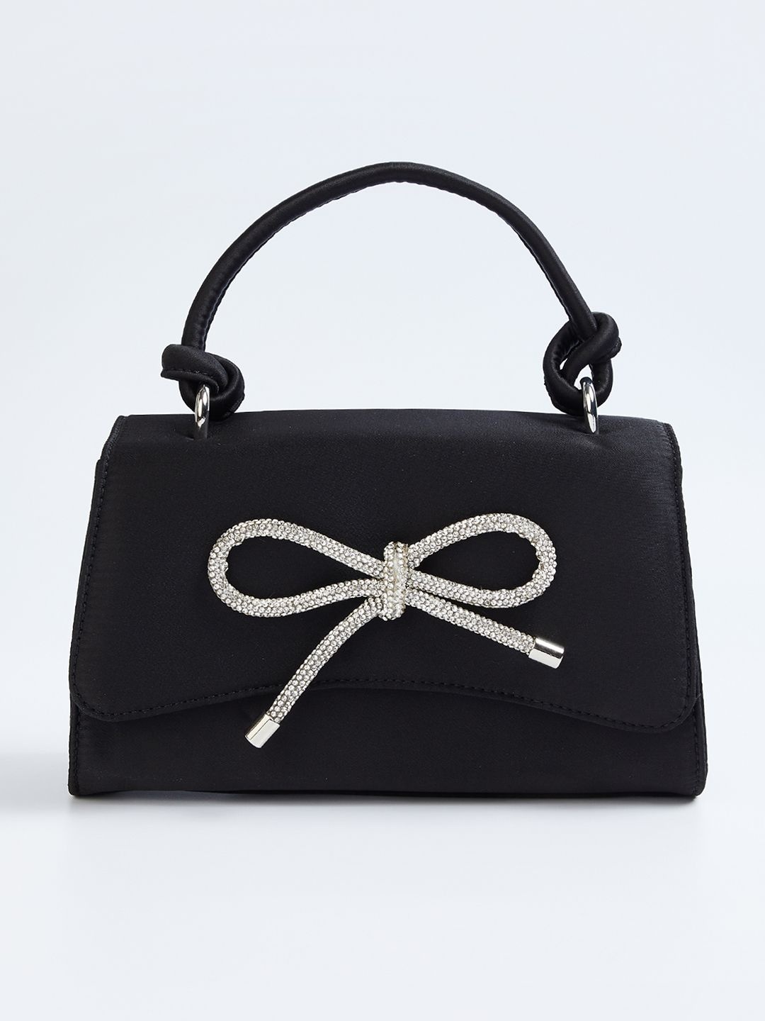 

max Women Solid Structured Handheld Bag, Black