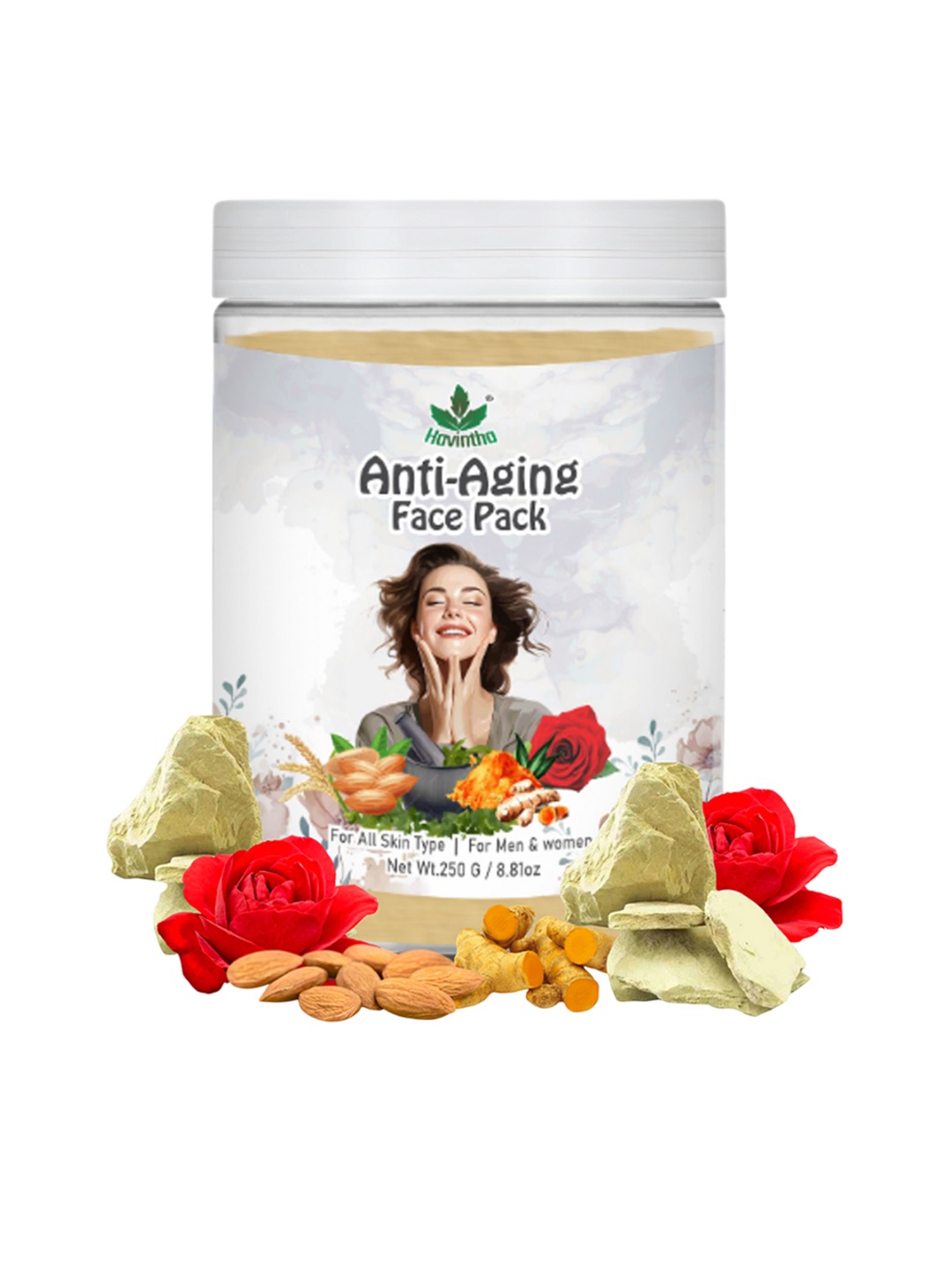 

Havintha Natural Anti Aging Face Pack Makes Healthy Skin - 250 g, White