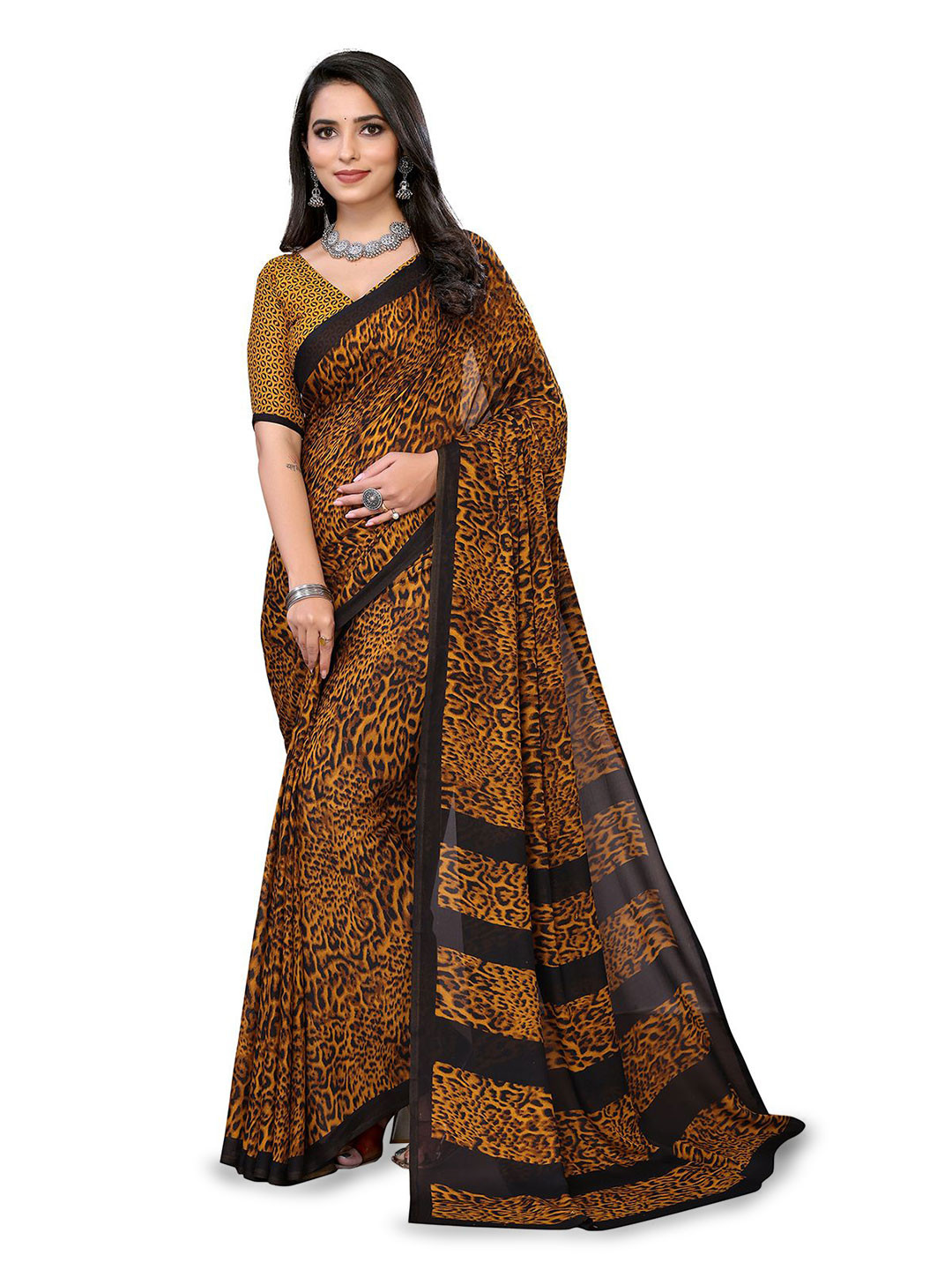 

Moda Rapido Floral Printed Saree, Yellow