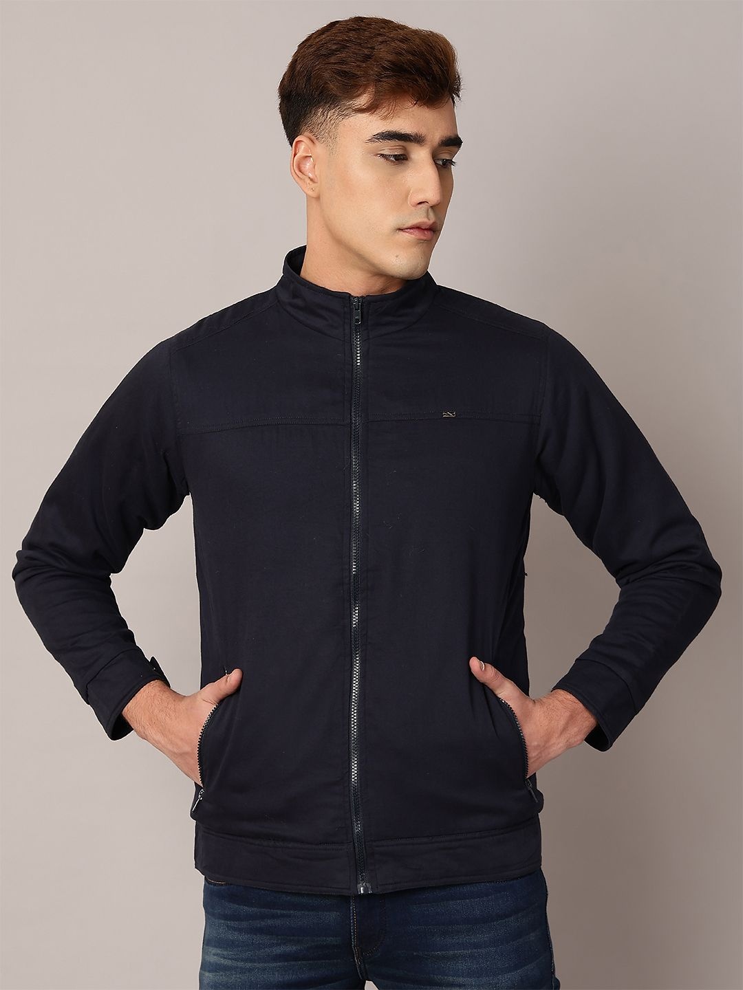 

TQS Men Windcheater Bomber Jacket, Navy blue