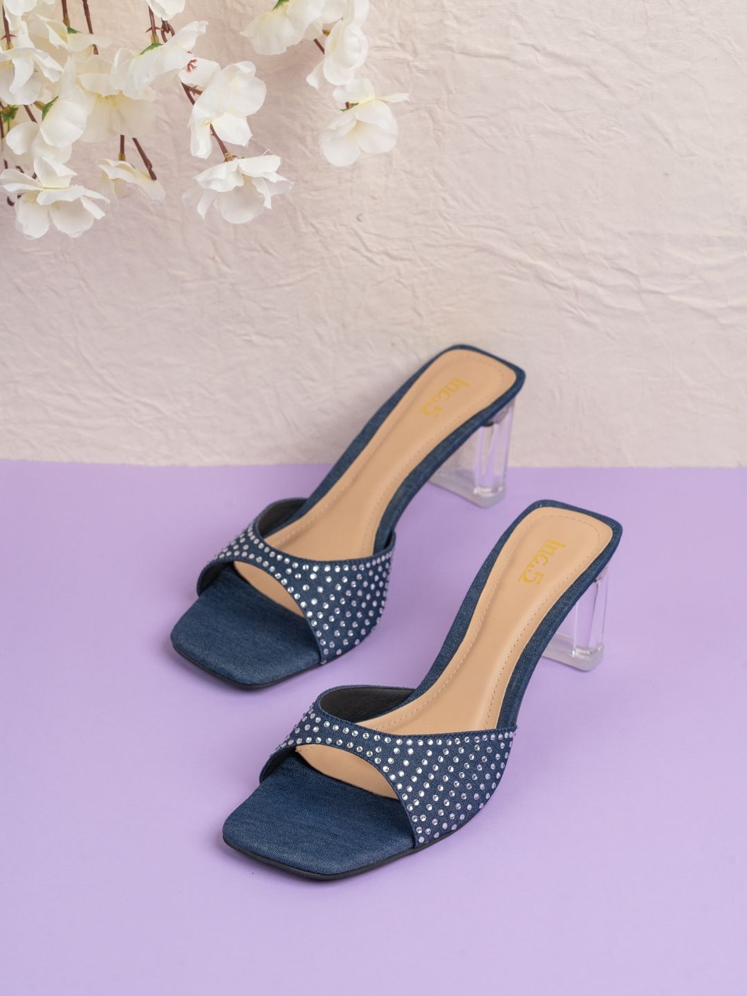 

Inc 5 Party High-Top Block Sandals, Navy blue