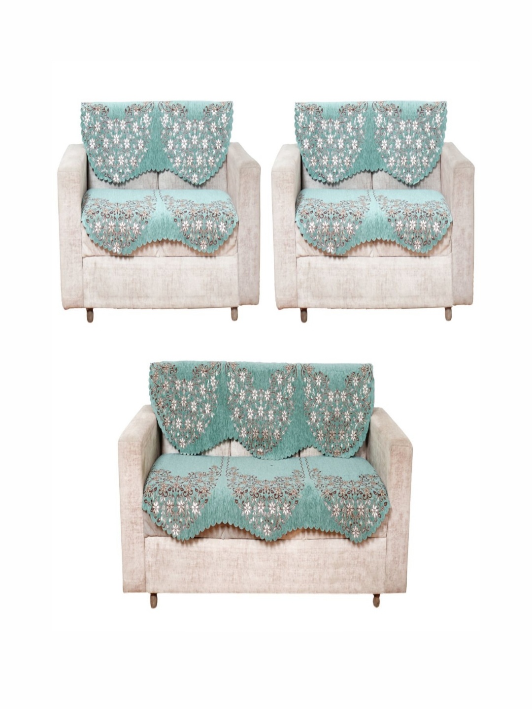 

Fashion Throw Green & Red Printed Jacquard Sofa Cover