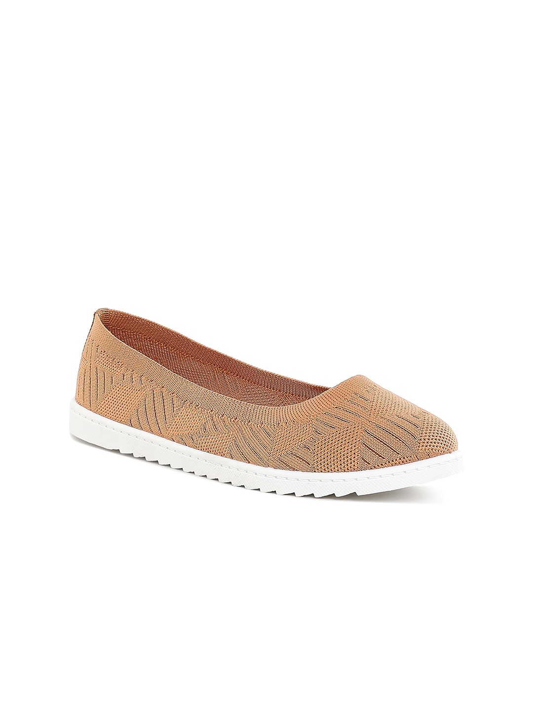 

London Rag Women Ballerinas with Laser Cuts Flats, Tan