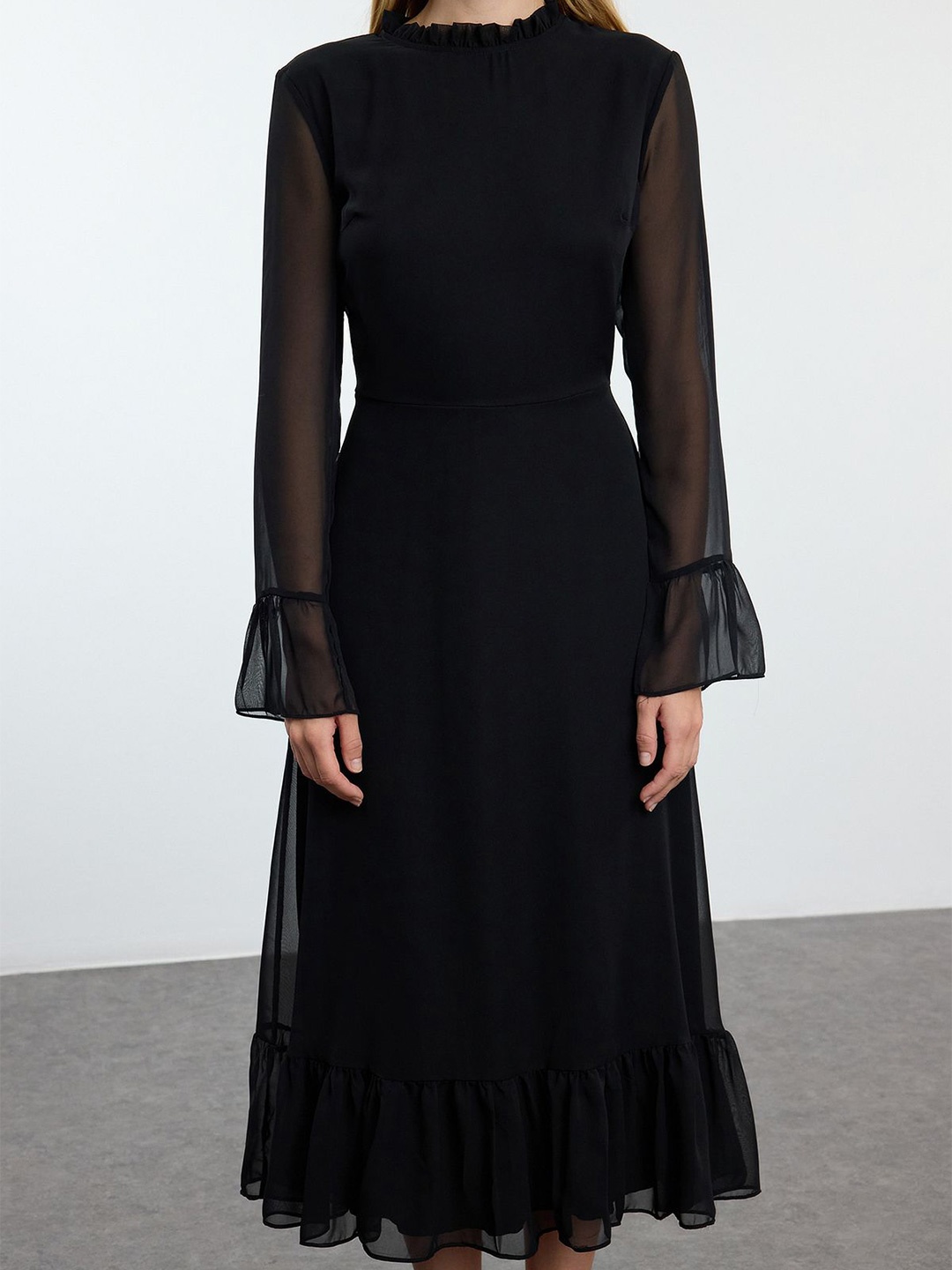 

Trendyol A-Line Midi Dress, Na