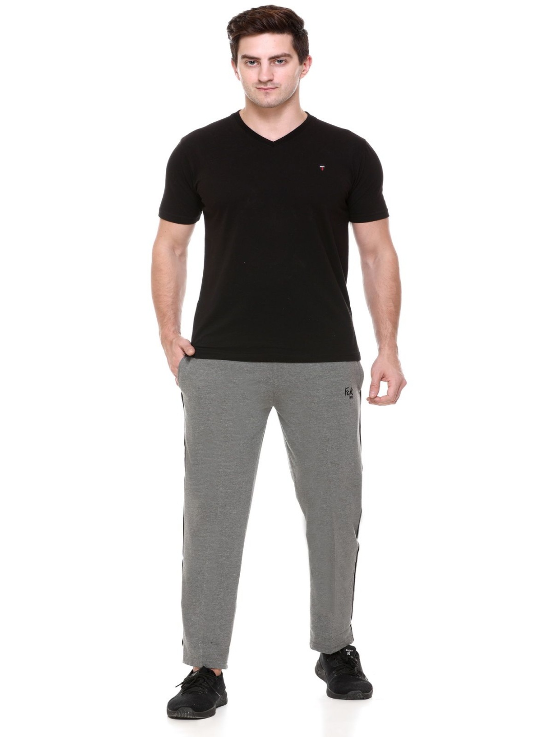 

FCKPLUS Men Cotton Track Pants, Grey