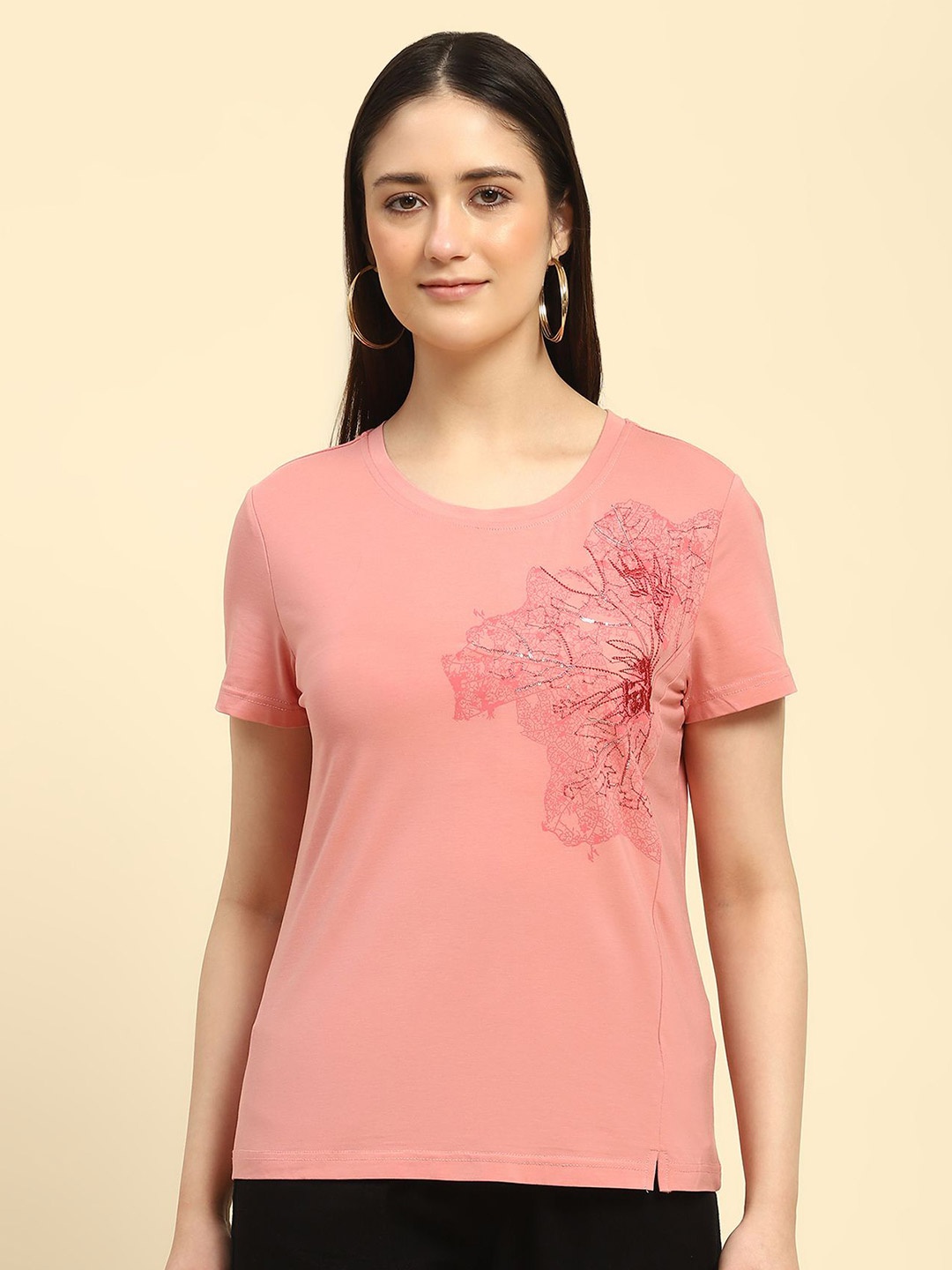 

Global Republic Embellished Embroidered Top, Pink