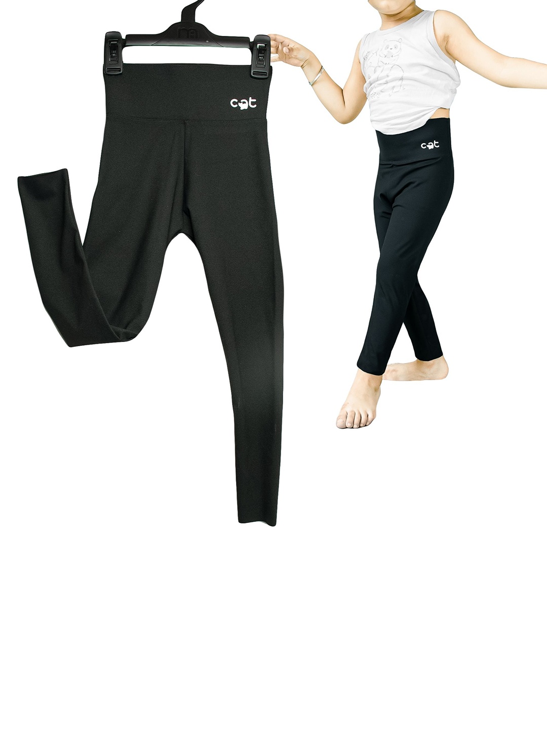 

The Little Lookers Kids Ankle Length Stretchable Super Soft Training or Gym Tights, Black