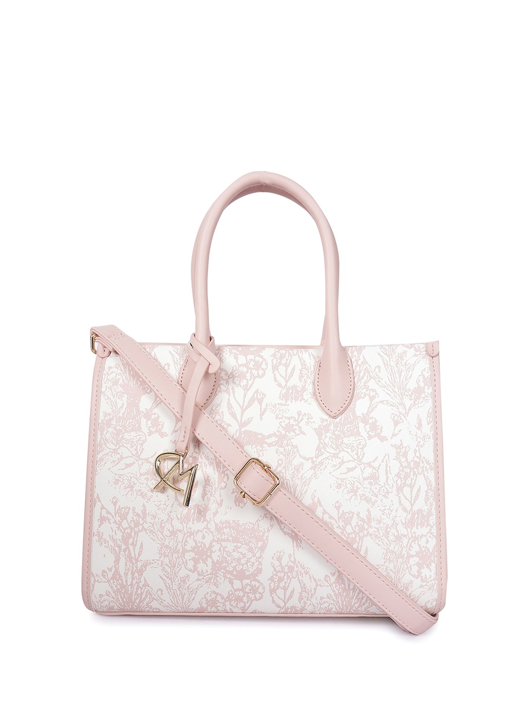 

MAGNOLIA Printed PU Structured Handheld Bag, Pink