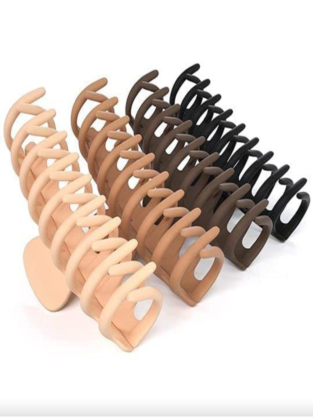 

Trendy Club Women Set of 4 Claw Clip, Beige