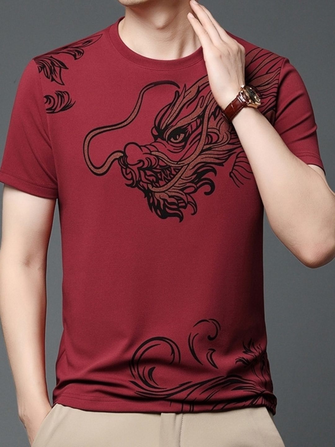 

StyleCast Men Graphic Printed Round Neck T-shirt, Red